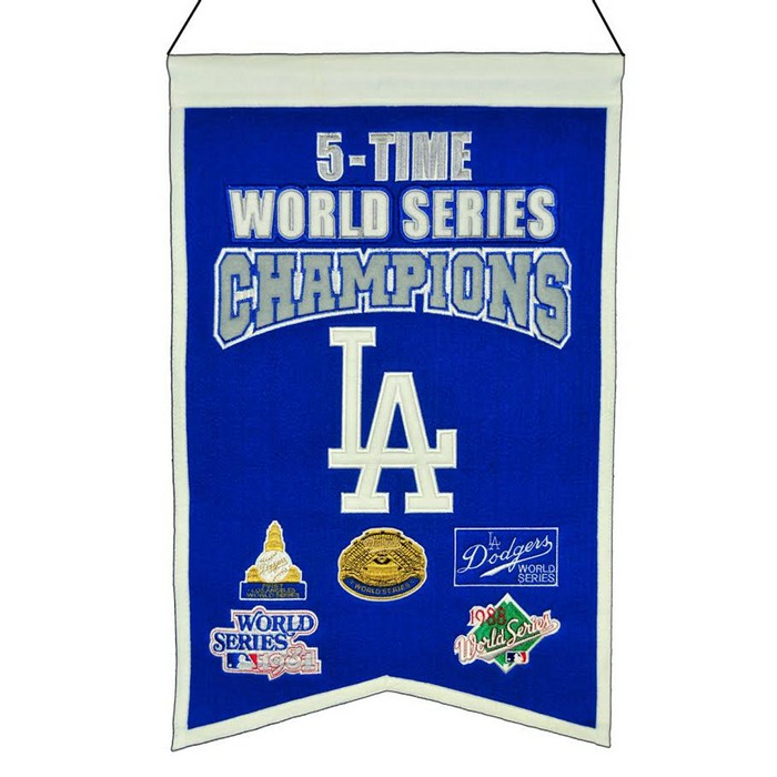 Los Angeles Dodgers Banner 14x22 Wool Championship