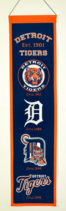 Detroit Tigers Banner 8x32 Wool Heritage