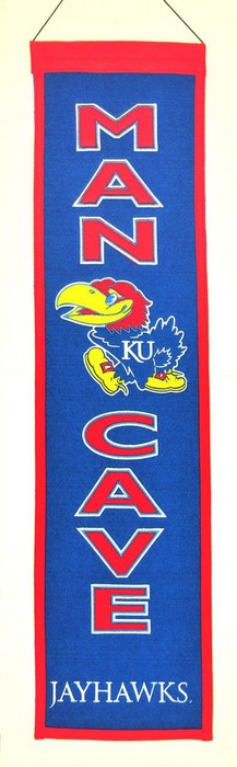 Kansas Jayhawks Banner 8x32 Wool Man Cave