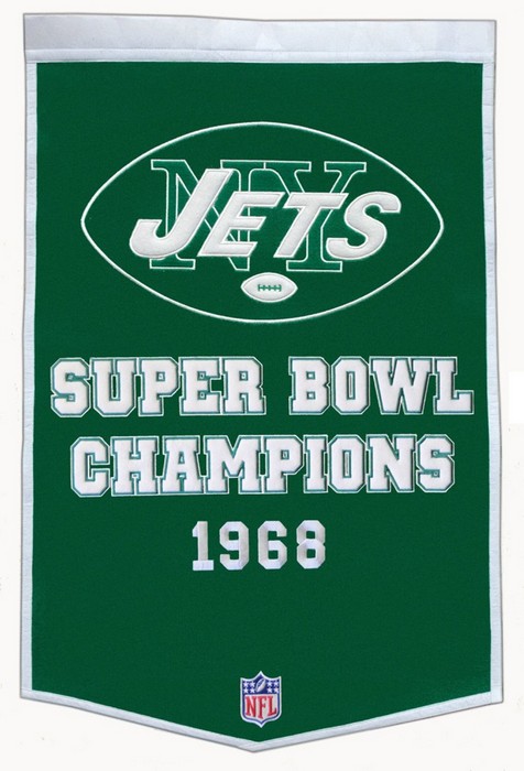 New York Jets Banner 24x36 Wool Dynasty