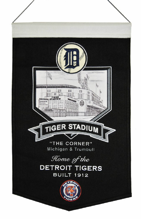 Detroit Tigers Banner 15x24 Wool Stadium Tiger Stadium