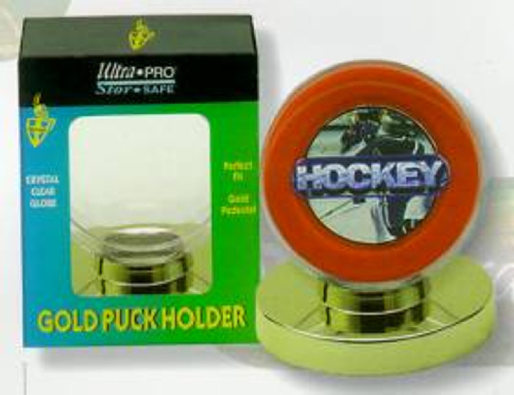 Hockey Puck Holder - Gold Base