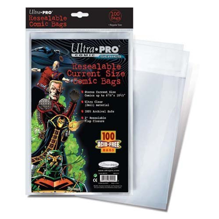 Comic Bag - Current Size - Resealable (100 per pack)