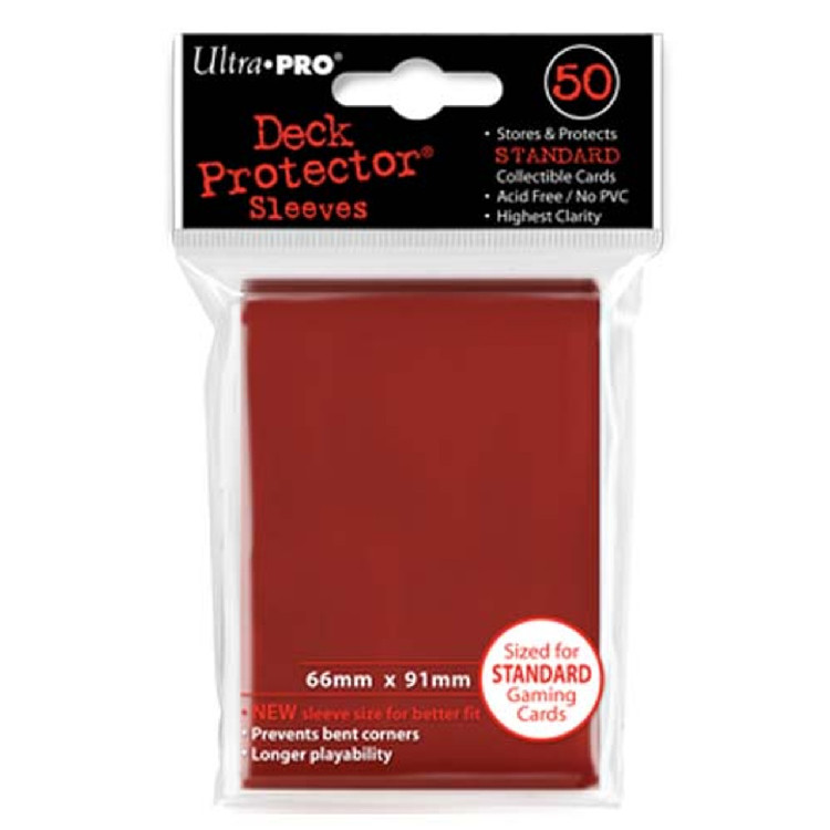 Deck Protectors - Solid - Red (One Pack of 50)