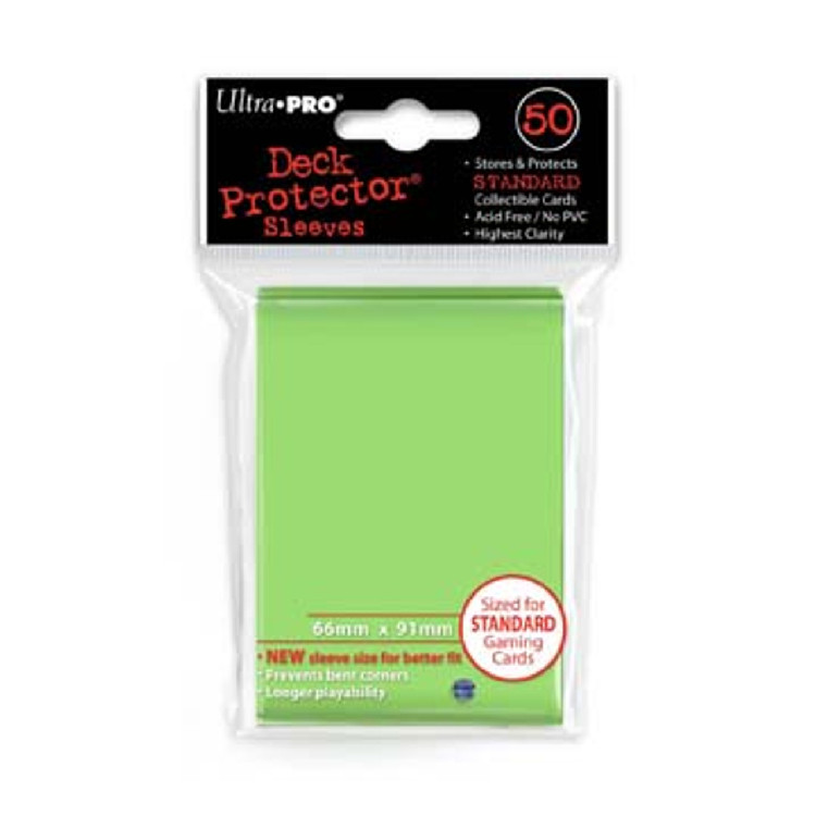 Deck Protectors - Solid - Lime Green (One Pack of 50)