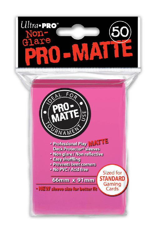 Deck Protectors - Pro-Matte - Bright Pink (One Pack of 50)