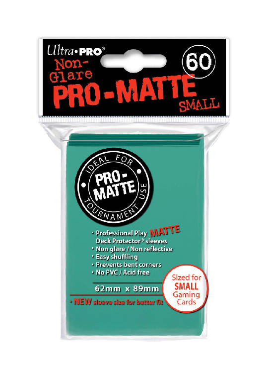 Deck Protectors, Pro-Matte - Small Size - Aqua (One Pack of 60)