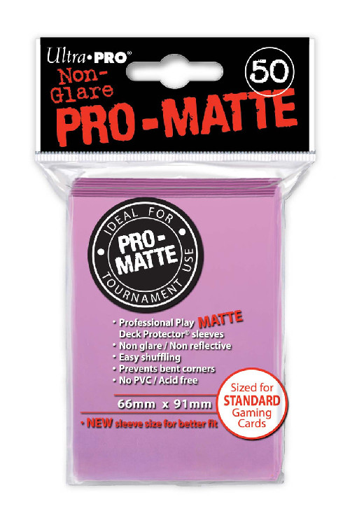 Deck Protectors, Pro-Matte - Pink (One Pack of 50)