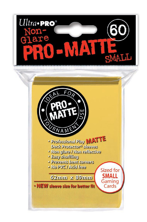 Deck Protectors - Pro Matte - Small Size - Yellow (One Pack of 60)