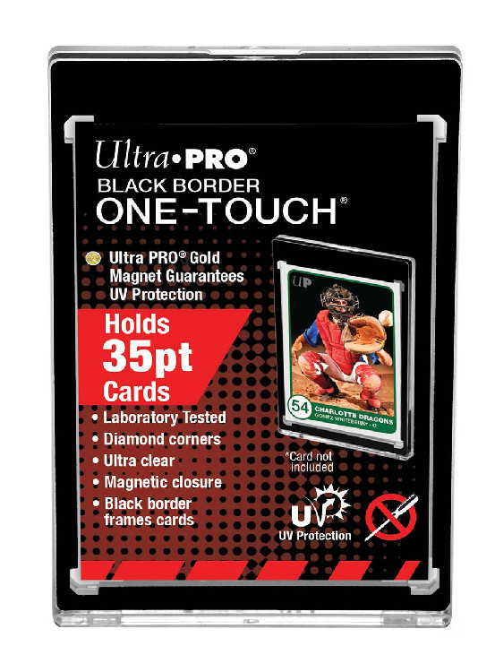 One Touch UV Card Holder With Magnet Closure Black Border - 35pt