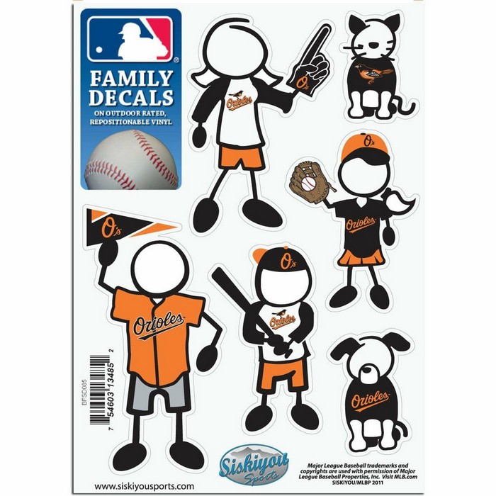 Baltimore Orioles Decal 5x7 Family Sheet