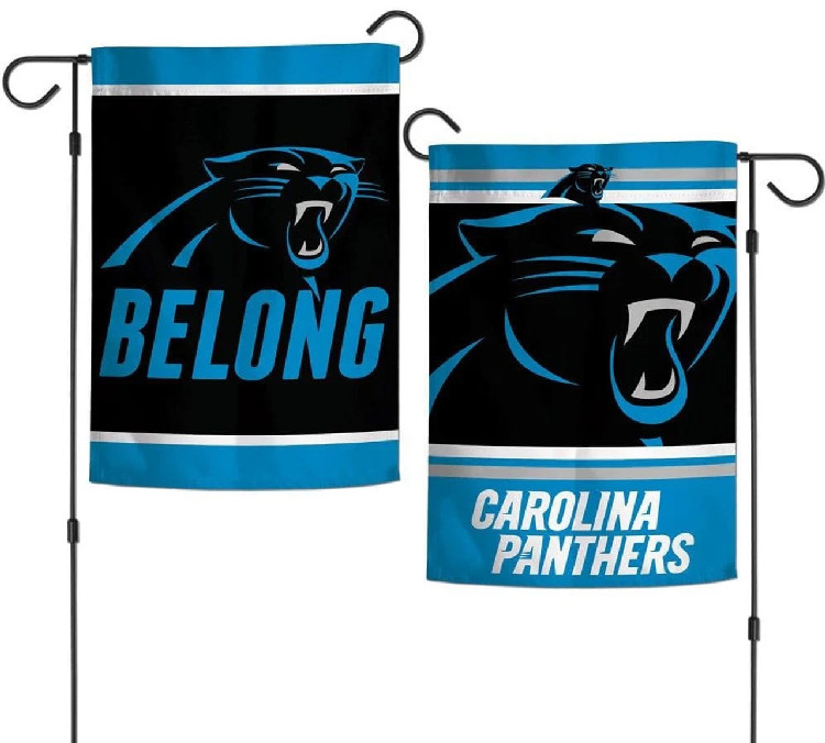 Carolina Panthers Flag 12x18 Garden Style 2 Sided Slogan Design