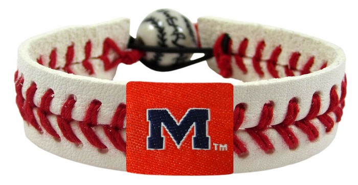 Mississippi Rebels Classic Baseball Bracelet