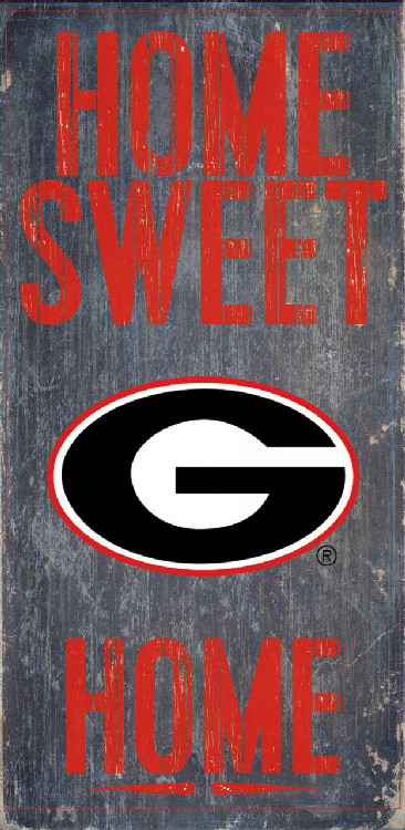 Georgia Bulldogs Wood Sign - Home Sweet Home 6"x12"