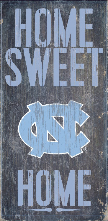 North Carolina Tar Heels Wood Sign - Home Sweet Home 6"x12"