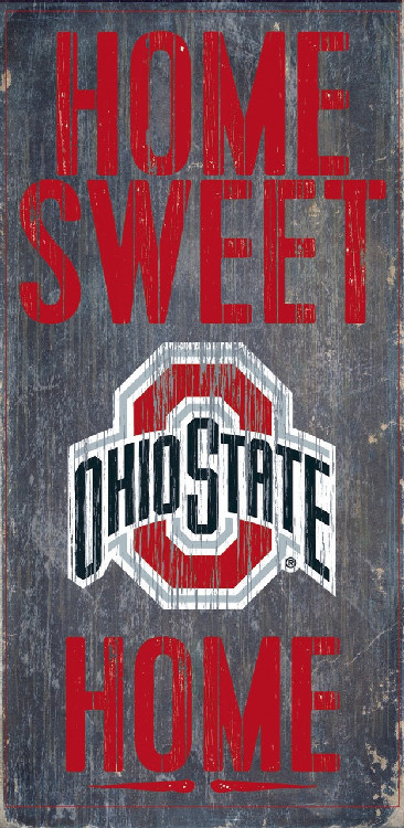 Ohio State Buckeyes Wood Sign - Home Sweet Home 6"x12"