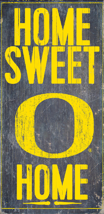 Oregon Ducks Wood Sign - Home Sweet Home 6"x12"