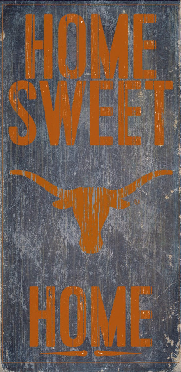 Texas Longhorns Wood Sign - Home Sweet Home 6"x12"