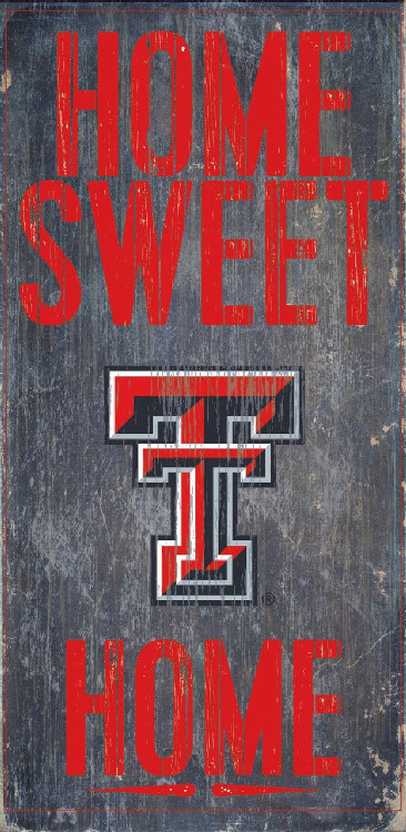 Texas Tech Red Raiders Wood Sign - Home Sweet Home 6x12