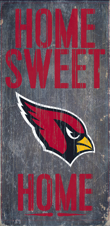 Arizona Cardinals Wood Sign - Home Sweet Home 6"x12"