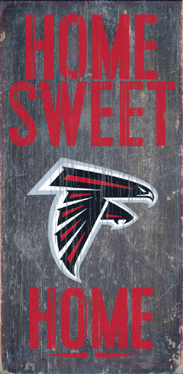 Atlanta Falcons Wood Sign - Home Sweet Home 6"x12"