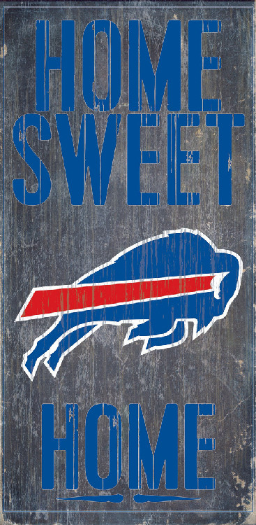Buffalo Bills Wood Sign - Home Sweet Home 6"x12"