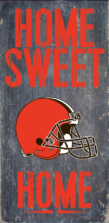 Cleveland Browns Wood Sign - Home Sweet Home 6"x12"