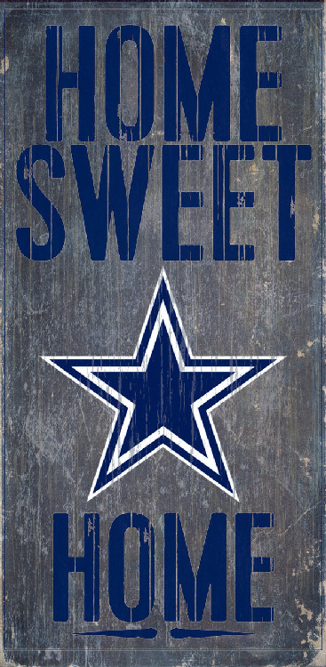 Dallas Cowboys Wood Sign - Home Sweet Home 6"x12"