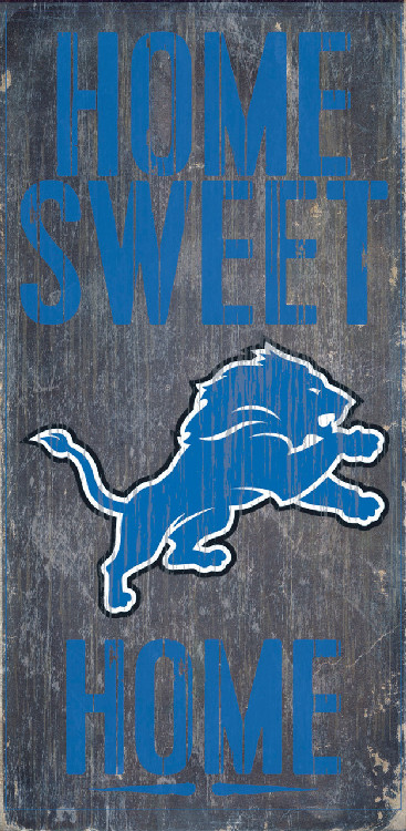 Detroit Lions Wood Sign - Home Sweet Home 6"x12"