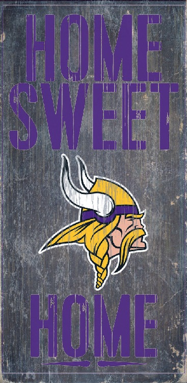 Minnesota Vikings Wood Sign - Home Sweet Home 6"x12"