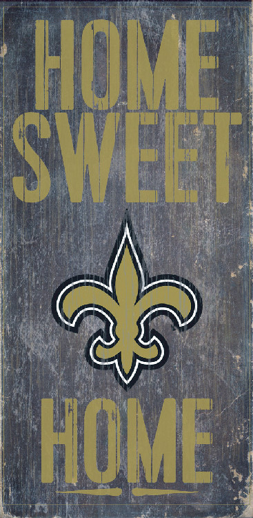 New Orleans Saints Wood Sign - Home Sweet Home 6"x12"