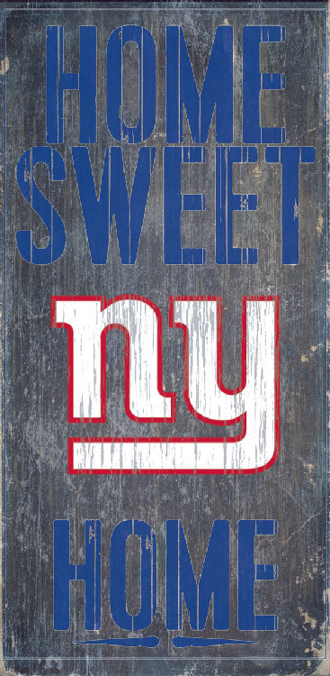 New York Giants Wood Sign - Home Sweet Home 6"x12"