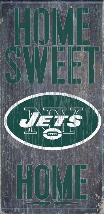 New York Jets Wood Sign - Home Sweet Home 6"x12"