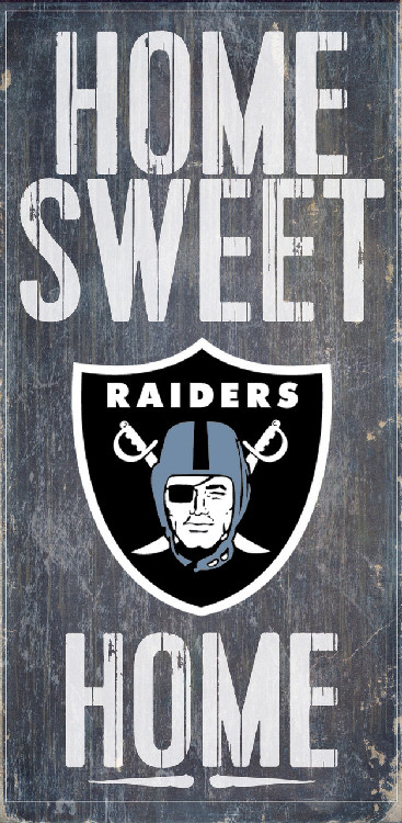 Las Vegas Raiders Wood Sign - Home Sweet Home 6"x12"