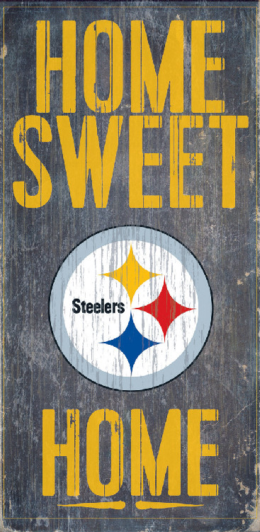 Pittsburgh Steelers Wood Sign - Home Sweet Home 6"x12"