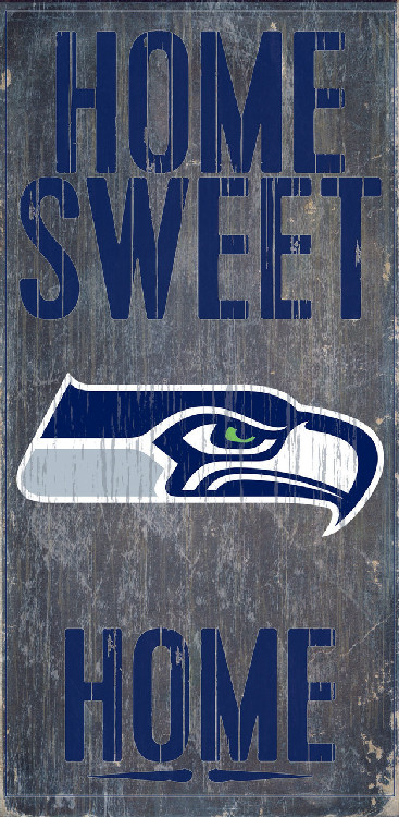 Seattle Seahawks Wood Sign - Home Sweet Home 6"x12"