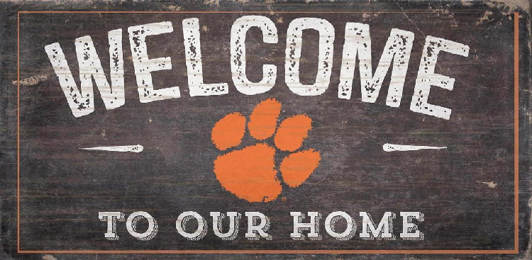 Clemson Tigers Sign Wood 6x12 Welcome To Our Home Design