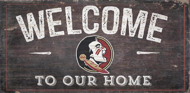 Florida State Seminoles Sign Wood 6x12 Welcome To Our Home Design