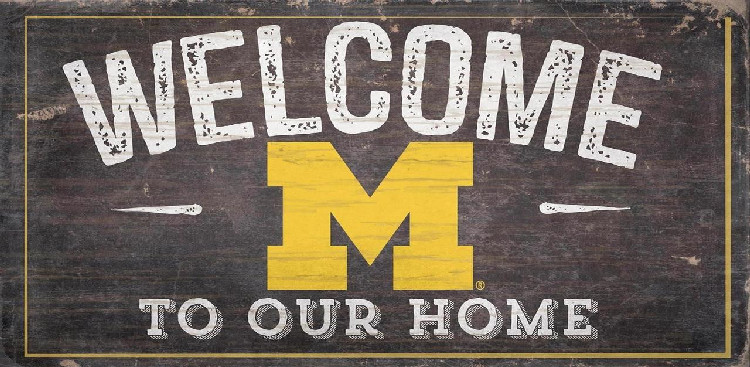 Michigan Wolverines Sign Wood 6x12 Welcome To Our Home Design