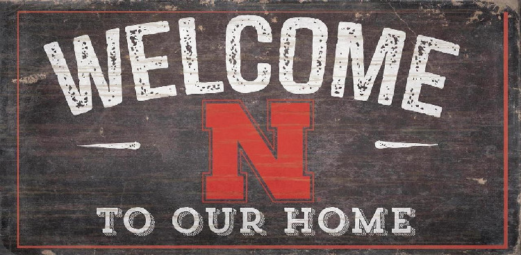 Nebraska Cornhuskers Sign Wood 6x12 Welcome To Our Home Design