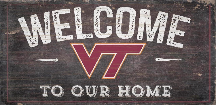 Virginia Tech Hokies Sign Wood 6x12 Welcome To Our Home Design