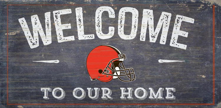 Cleveland Browns Sign Wood 6x12 Welcome To Our Home Design