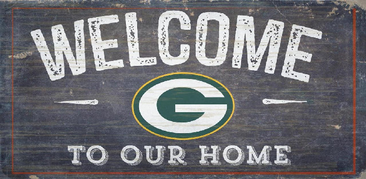 Green Bay Packers Sign Wood 6x12 Welcome To Our Home Design