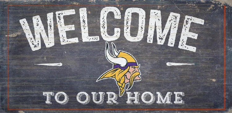 Minnesota Vikings Sign Wood 6x12 Welcome To Our Home Design