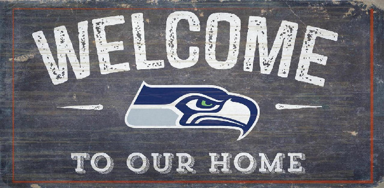 Seattle Seahawks Sign Wood 6x12 Welcome To Our Home Design