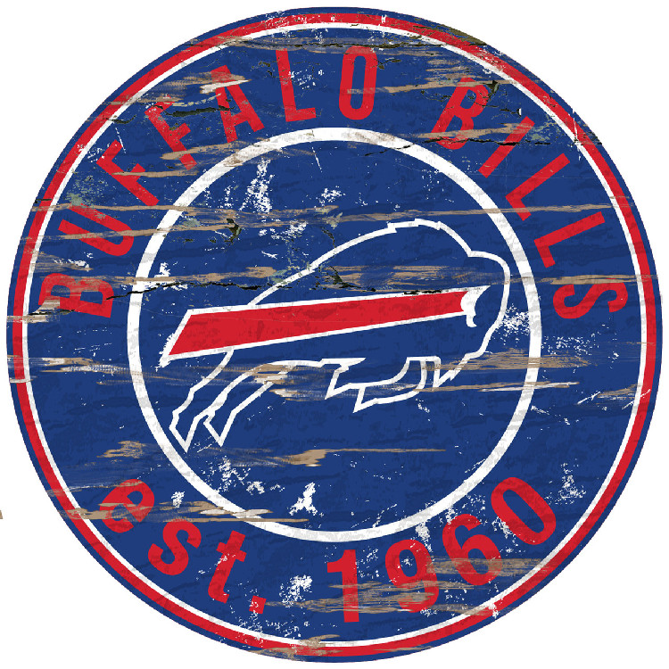 Buffalo Bills Wood Sign - 24" Round