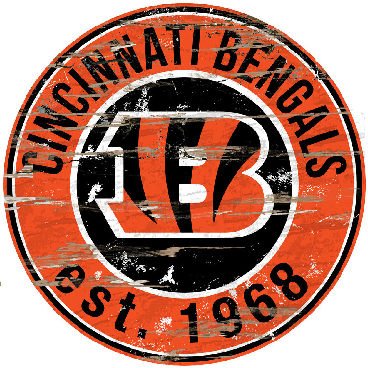 Cincinnati Bengals Wood Sign - 24" Round