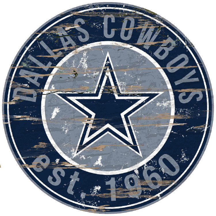 Dallas Cowboys Wood Sign - 24" Round