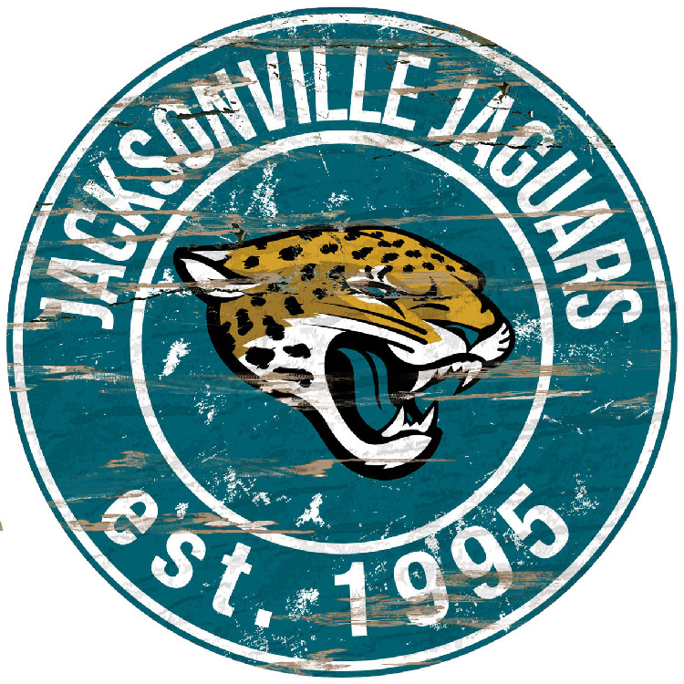 Jacksonville Jaguars Wood Sign - 24" Round