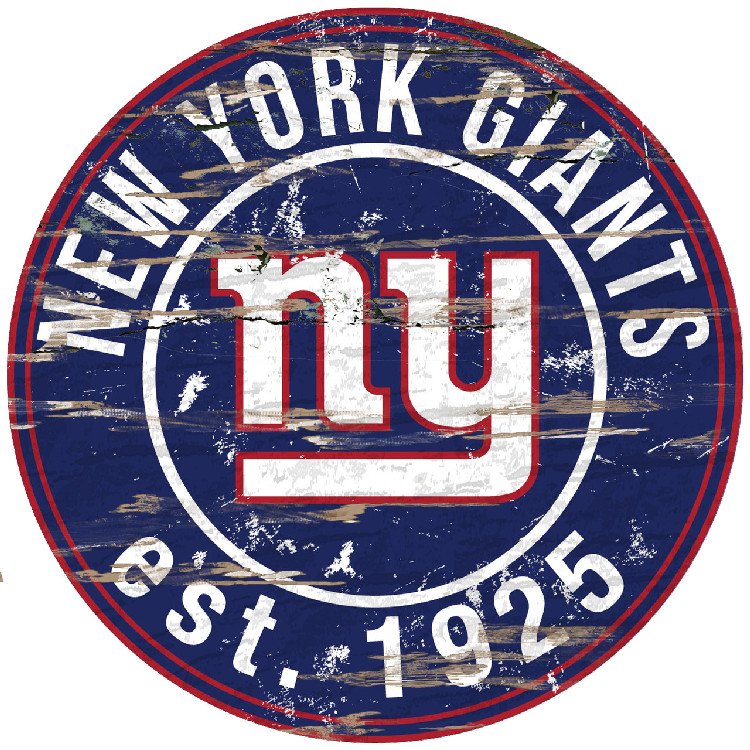 New York Giants Wood Sign - 24" Round